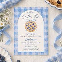 Süßer Blaubeer-Gingham-Band-Baby-Shower-Einladung