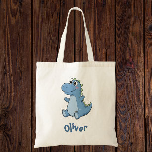 Süßer blauer Baby-Cartoon-Dinosaurier Tragetasche