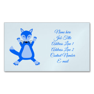 Süßer blauer Baby-Jungen-Fuchs Custom Magnetische Visitenkarte