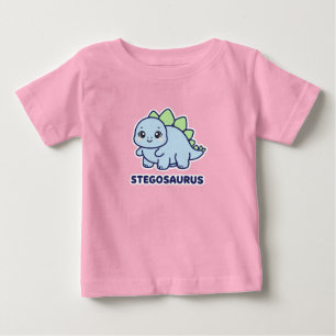 Süßer blauer Baby-Stegosaurus-Dinosaurier Chibi Baby T-shirt