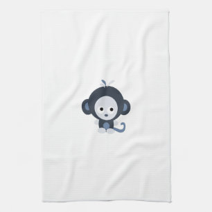 Süßer blauer Babyaffe Handtuch