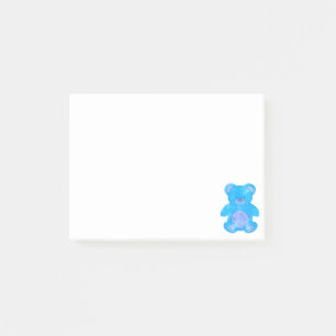 Süßer blauer Babybär individuell  Post-it Klebezettel