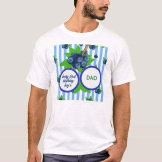 Süßer blauer Beeren-Erster-Geburtstag-Junge-Vater T-Shirt