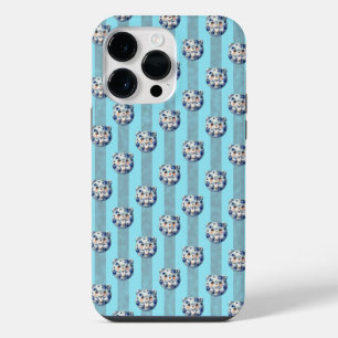 Süßer blauer Beeren- und Streifen-Teddybär iPhone 14 Pro Max Hülle