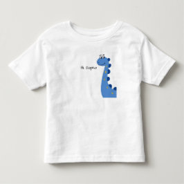 Süßer blauer Dinosaurier - Benutzerdefinierter Nam Kleinkind T-shirt