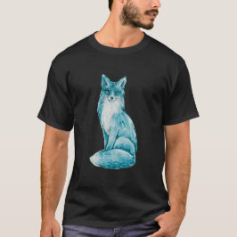 Süßer blauer Fuchs-Cartoon mit Funkeln T-Shirt