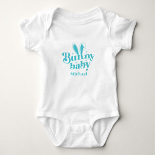 Süßer blauer Hase Baby Junge " Personalisiertes Os Strampler