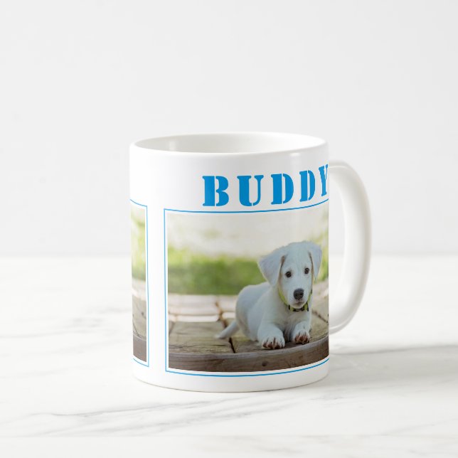 Süßer blauer Hund oder Haustierfoto Kaffeetasse (VorderseiteRechts)