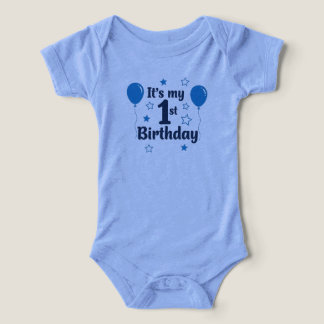 Süßer blauer "Mein 1. Geburtstag" Baby-Body