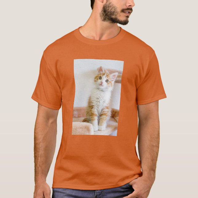 Süßer blauer mit Augen Kitty T-Shirt (Vorderseite)