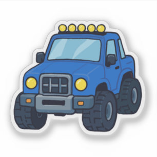 Süßer blauer Monster-Truck-Aufkleber für Kinder Aufkleber