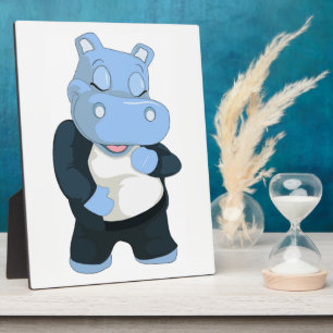SÜSSER BLauer NILPFERD Fotoplatte