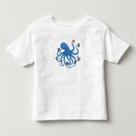 Süßer blauer Oktopus-Freund mit Herz Ozean Schnorc Kleinkind T-shirt