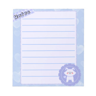 Süßer blauer Pastell-Babywolf Notizblock