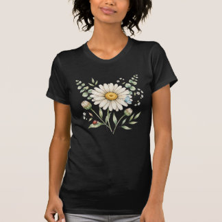 Süßer blauer Schmetterling Gänseblümchen Aquarell- T-Shirt