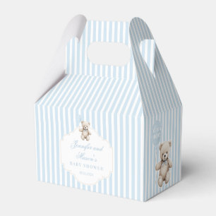 Süßer blauer Teddybär Baby-Junge Shower Dankeschön Geschenkschachtel