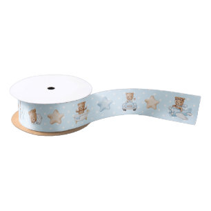 Süßer blauer Teddybär Satinband