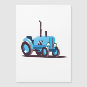 Süßer blauer Traktor Magnetkarte