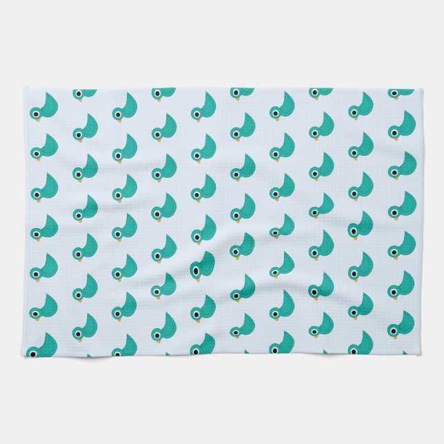 Süßer blauer Vogel Geschirrtuch (Horizontal)