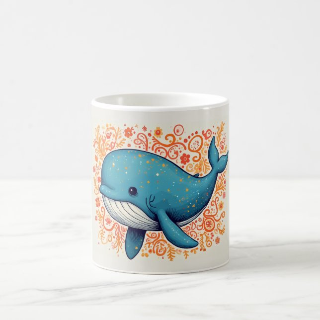 Süßer blauer Wal Kaffeetasse (Mittel)