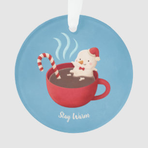 Süßer Bleib Warm Schmelzender Schneemann Im Becher Ornament