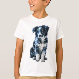 Süßer Blue-Merle-Border-Collie-Welpe Kinder T-Shirt