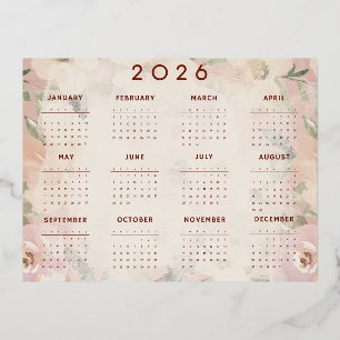 Süßer Blumenkalender 2026 Folien Feiertagspostkarte