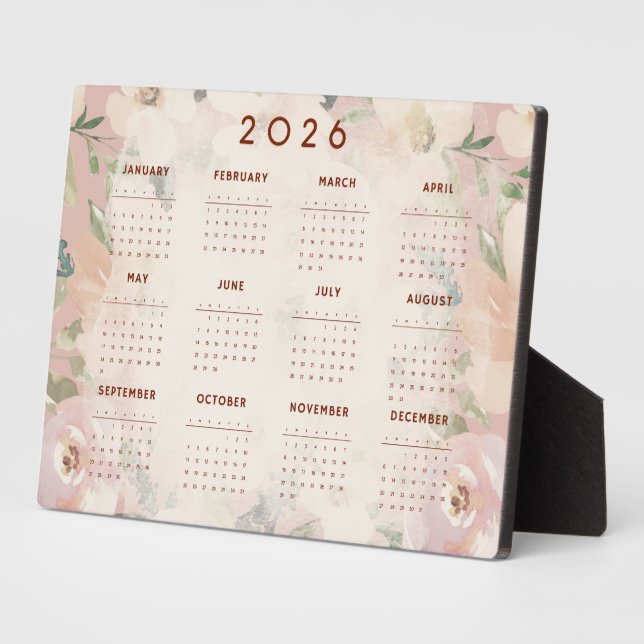 Süßer Blumenkalender 2026 Fotoplatte (Seite)