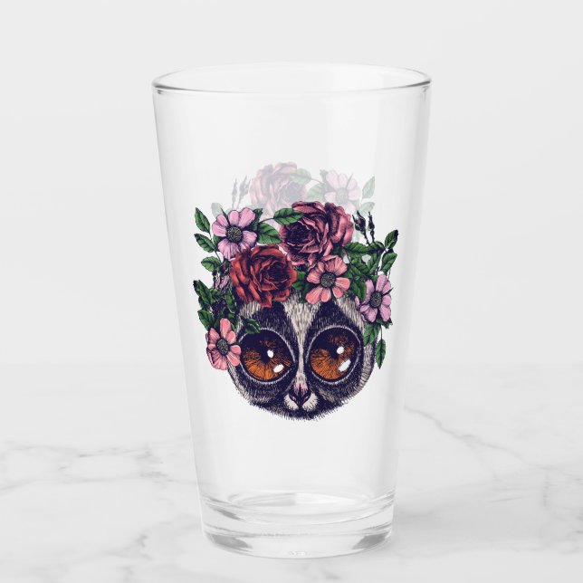 Süßer BlumenLemur Glas (Vorderseite)