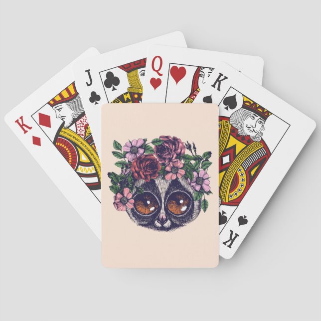 Süßer BlumenLemur Spielkarten (Rückseite)
