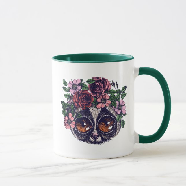Süßer BlumenLemur Tasse (Rechts)