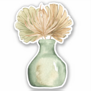 Süßer Boho-Blumen-Pastell-Blatt-Grün-Aufkleber Aufkleber