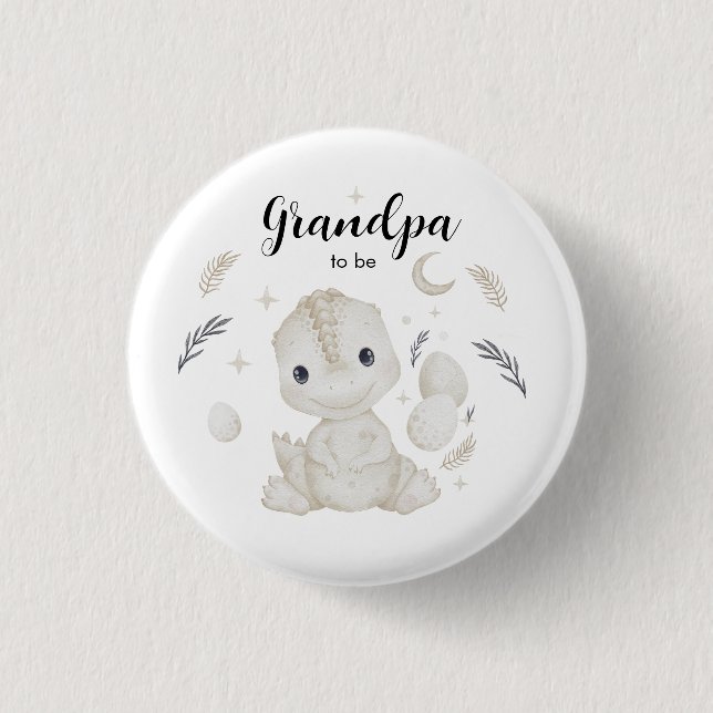Süßer Boho-Dinosaur-Opa-wird-Button nach Maß Button (Vorderseite)