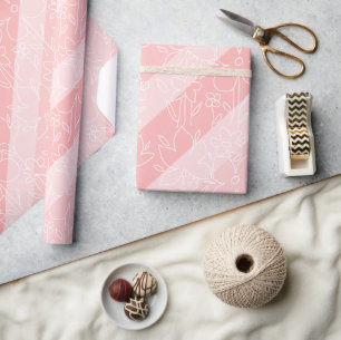 Süßer Boho-Rosa-Blumen-Regenbogen-Muster Geschenkpapier