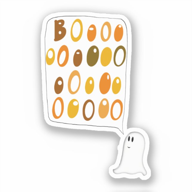 Süßer BOO-Geist Halloween Aufkleber (Vorderseite)
