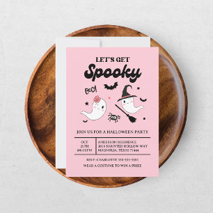 Süßer Boo Gruseliger Geist Halloween Rosa Mädchen Einladung