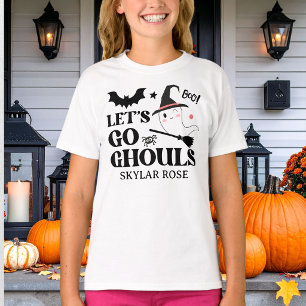 Süßer Boo Gruseliger Geist Halloween Rosa Mädchen T-Shirt