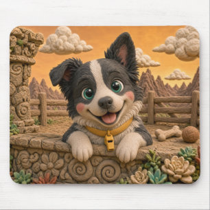 Süßer Border Collie Welpe, Baby Hund Mousepad