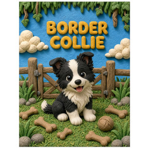 Süßer Border Collie Welpe, Baby Hund Postkarte