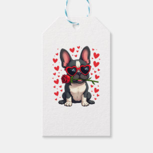 Süßer Boston Terrier in Brille Rose Valentinstag Geschenkanhänger