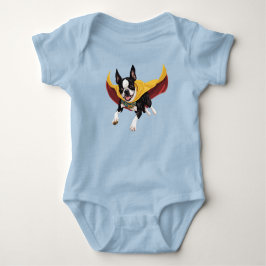 Süßer Boston Terrier Superheld  Baby Strampler