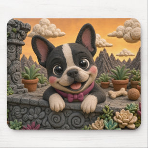 Süßer Boston Terrier Welpe, Baby Hund Mousepad