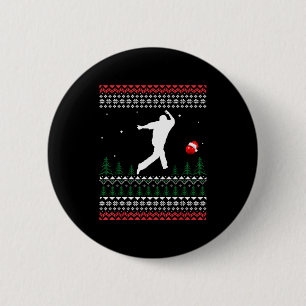 Süßer Bowling-Spieler Weihnachtsmann-Hut hässliche Button