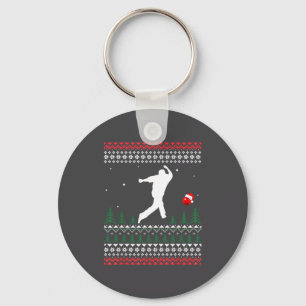 Süßer Bowling-Spieler Weihnachtsmannhut hässliches Schlüsselanhänger