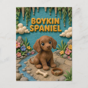 Süßer Boykin Spaniel Welpe, Baby Hund Postkarte