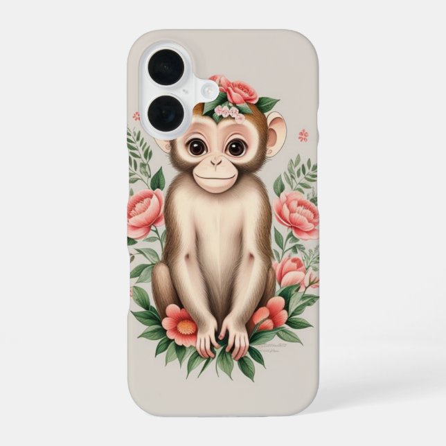 Süßer brauner Affe  iPhone 16 Hülle (Rückseite)