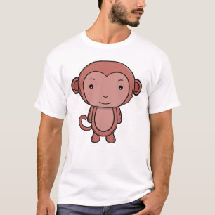 Süßer brauner Affe Kawaii Dschungel Tier Cartoon T-Shirt