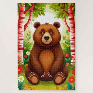 Süßer Brauner Bär Cartoon Puzzle