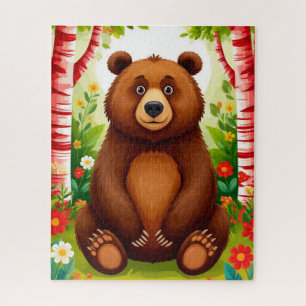 Süßer Brauner Bär Cartoon Puzzle