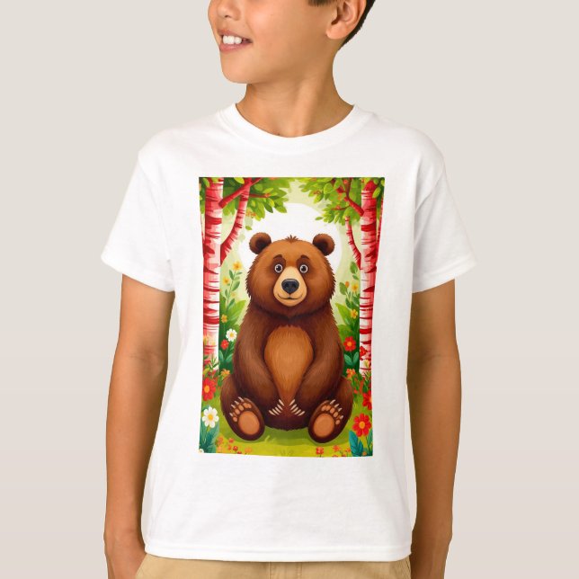 Süßer Brauner Bär Cartoon T-Shirt (Vorderseite)